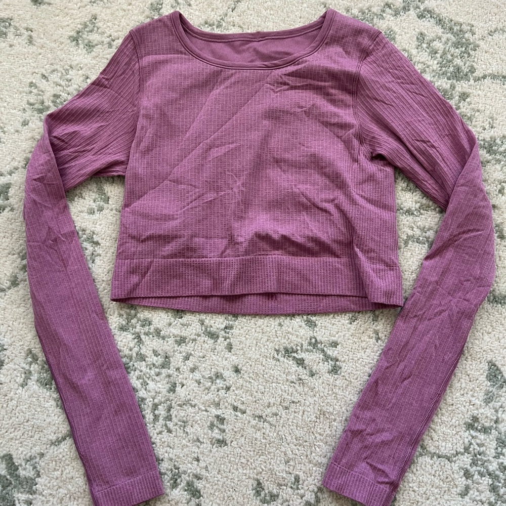 lululemon athletica Purple Ribbed Crop Top